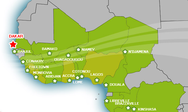 Destinations Sénégal Airlines